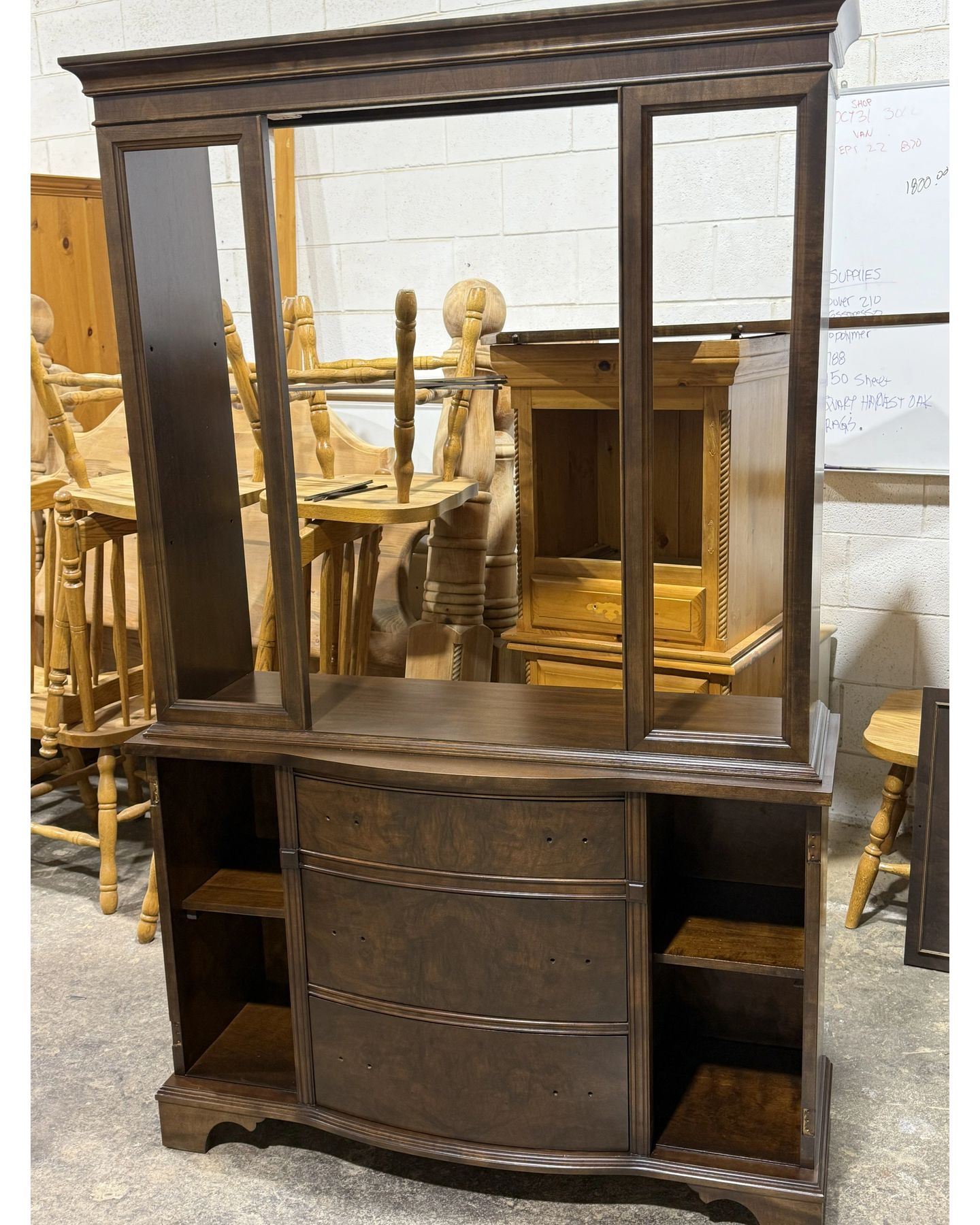Dark wood display cabinet